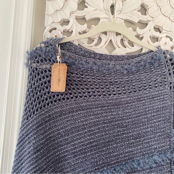 Natural Life Chenille Poncho Scarf NWT Boho Lagenlook Minimalist Coastal - Picture 2 of 7